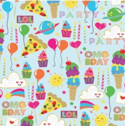 PAPIER D'EMBALLAGE - OMG ANNIVERSAIRE PARTY